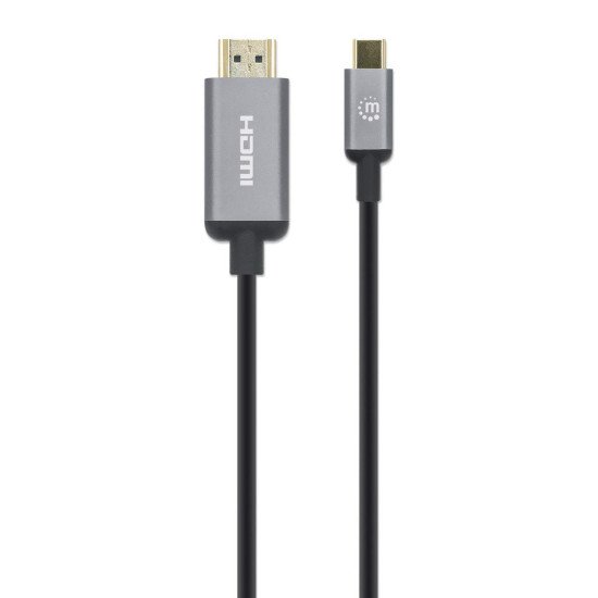Manhattan Câble USB-C vers HDMI, 4K@60Hz, 2 m, mâle à mâle, noir, garantie 3 ans, équivalent à CDP2HD2MBNL