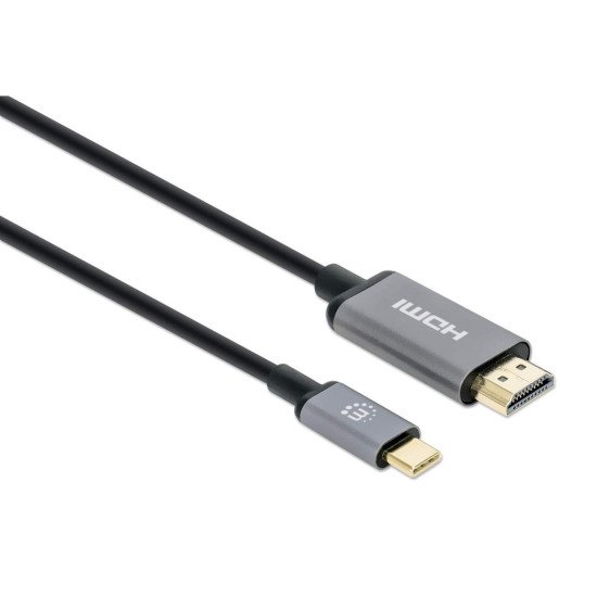Manhattan Câble USB-C vers HDMI, 4K@60Hz, 2 m, mâle à mâle, noir, garantie 3 ans, équivalent à CDP2HD2MBNL