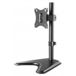 Manhattan Support de bureau pour TV/moniteurs, montage sur pied, inclinaison/pivot/rotation, écrans 10" à 27", Compatibilité VESA : 75x75 et 100x100 mm (vérifiez les dimensions des quatre trous de fixation à l'arrière), charge max. 7 kg, noir