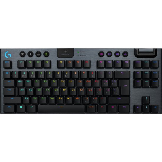 Logitech G G915 TKL Tenkeyless LIGHTSPEED Wireless RGB Mechanical Gaming Keyboard clavier RF sans fil + Bluetooth Belge Charbon