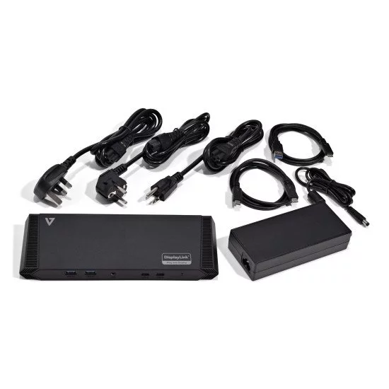 V7 DOCKUSBC Station d'accueil USB 3.2 Gen 1 (3.1 Gen 1) Type-A Noir V7 DOCKUSBC Station d'accueil USB 3.2 Gen 1 (3.1 Gen 1) Type-A Noir