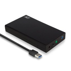ACT AC1405 Boîtier de disques de stockage Boîtier disque dur/SSD Noir 3.5" ACT AC1405 Boîtier de disques de stockage Boîtier disque dur/SSD Noir 3.5"
