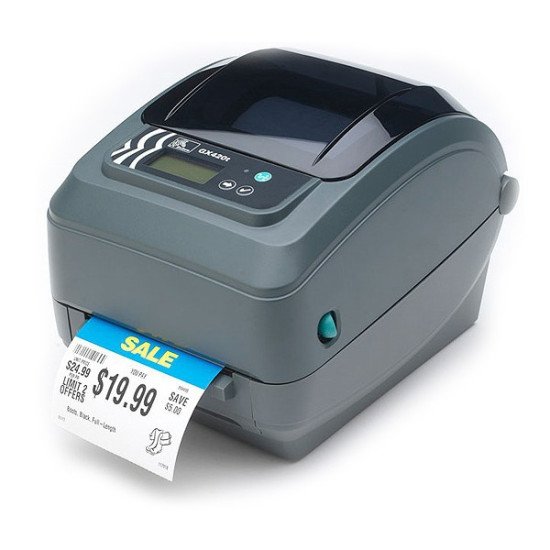 Zebra GX420t imprimante pour étiquettes Thermique direct/Transfert thermique 203 x 203 DPI Zebra GX420t imprimante pour étiquettes Thermique direct/Transfert thermique 203 x 203 DPI
