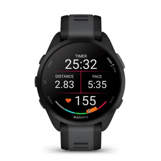 Garmin Forerunner 165 3,05 cm (1.2") AMOLED 43 mm Numérique 390 x 390 pixels Écran tactile Noir GPS (satellite)