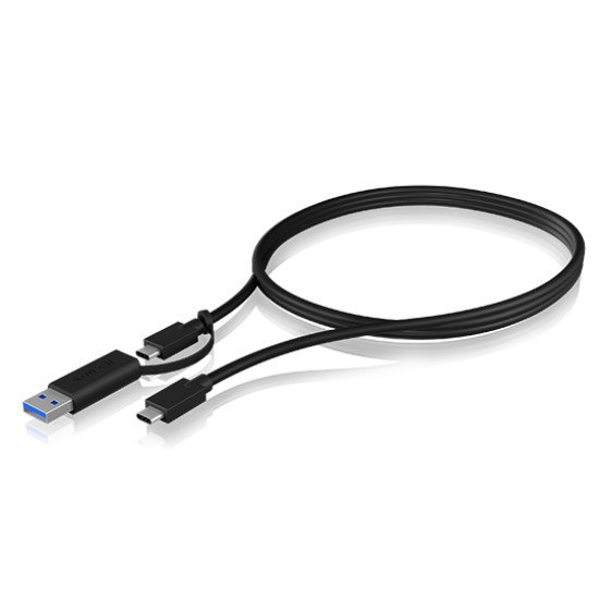 ICY BOX IB-CB031 câble USB 1 m USB 3.2 Gen 2 (3.1 Gen 2) USB A/USB C USB C Noir