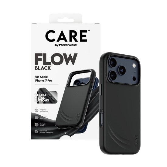 PanzerGlass CARE by ® Feature FLOW Case Black w. MagSafe iPhone 17 Pro coque de protection pour téléphones portables Housse Noir