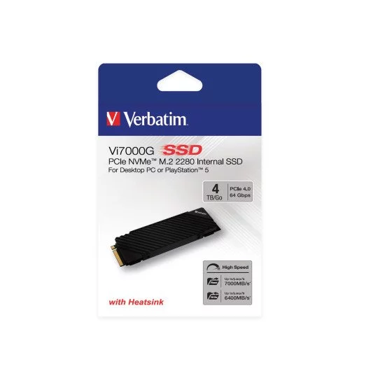 Verbatim Vi7000 M.2 4 To PCI Express 4.0 NVMe Verbatim Vi7000 M.2 4 To PCI Express 4.0 NVMe