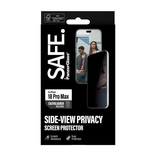 PanzerGlass SAFE. by ® Privacy Screen Protector iPhone 2026 Pro Max | Ultra-Wide Fit m. EasyAligner Protection d'écran transparent 1 pièce(s)