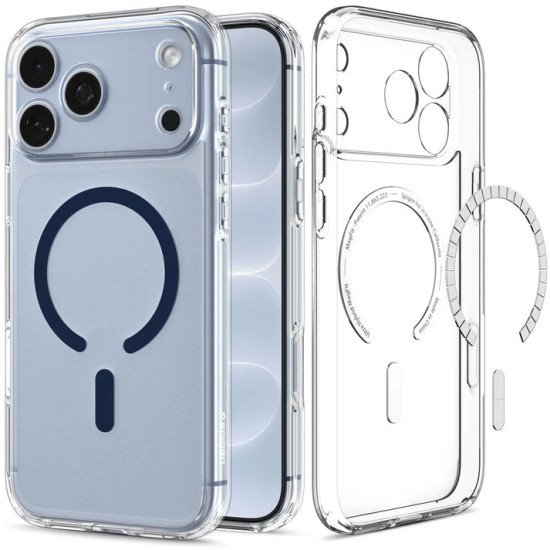 Spigen iPhone 2026 Pro Max/ 17 Pro Max Ultra Hybrid MagFit Clear Deep Blue coque de protection pour téléphones portables Housse