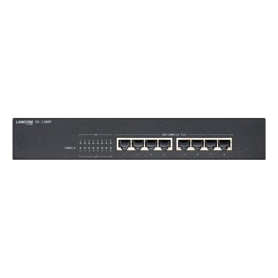 GS-1208P Non-géré Gigabit Ethernet (10/100/1000) Connexion Ethernet POE 1U Noir