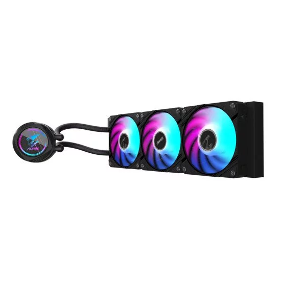 GIGABYTE AORUS WATERFORCE II 360 AIO Refroidisseur liquide pour processeur - 3x ventilateurs ARGB de 120 mm, mécanisme d'emboîtement, DAISY-CHAIN, compatible avec Intel LGA 1851 et AMD AM5 GIGABYTE AORUS WATERFORCE II 360 AIO Refroidisseur liquide pour processeur - 3x ventilateurs ARGB de 120 mm, mécanisme d'emboîtement, DAISY-CHAIN, compatible avec Intel LGA 1851 et AMD AM5