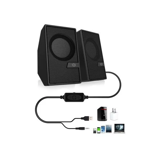 Conceptronic BJORN02B haut-parleur 2-voies Noir Avec fil &sans fil 6 W Conceptronic BJORN02B haut-parleur 2-voies Noir Avec fil &sans fil 6 W