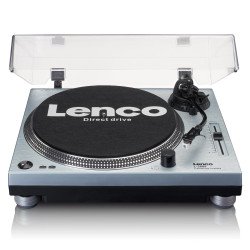 Lenco L-3809ME platine Tourne-disque à entraînement direct Bleu, Métallique Manuel