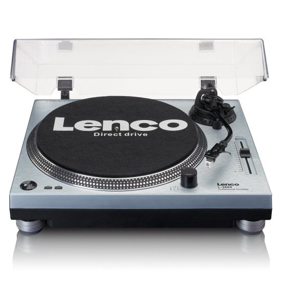 Lenco L-3809ME platine Tourne-disque à entraînement direct Bleu, Métallique Manuel