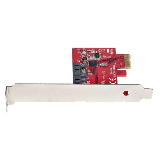 StarTech.com Carte PCI Express SATA 2 ports - Carte Contrôleur PCIe SATA - 6Gbps - ASM1166 Non-RAID - Convertisseur PCI Express 3.0 vers SATA - Connecteurs SATA Empilés - Carte d'Extension SATA