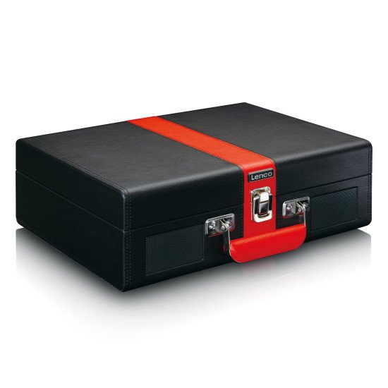 Lenco TT-110 Tourne-disque entraîné par courroie Noir, Rouge