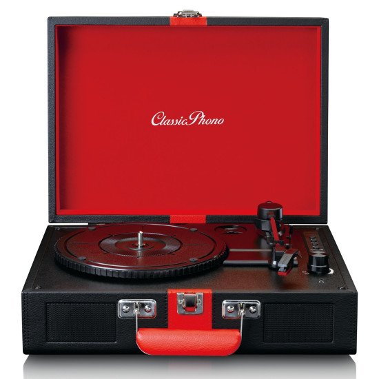 Lenco TT-110 Tourne-disque entraîné par courroie Noir, Rouge