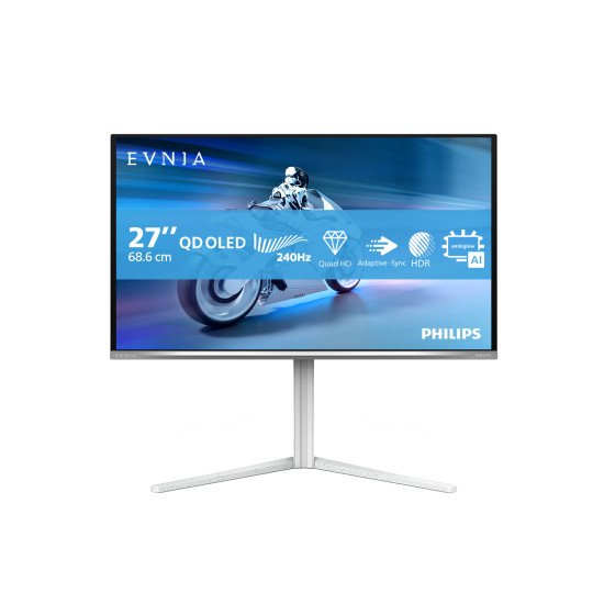Philips Evnia 6000 27M2N6501L/00 écran PC 67,3 cm (26.5") 2560 x 1440 pixels Quad HD QD-OLED Blanc
