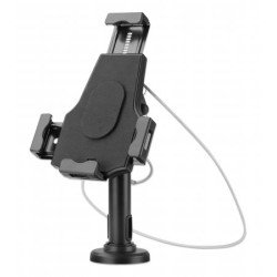 Manhattan Support de bureau pour iPad et tablettes, verrouillable, montage mural possible, antivol, pour tablettes 7,9" à 10,5", rotation 360°, inclinaison ±70°, pivot 330°, noir