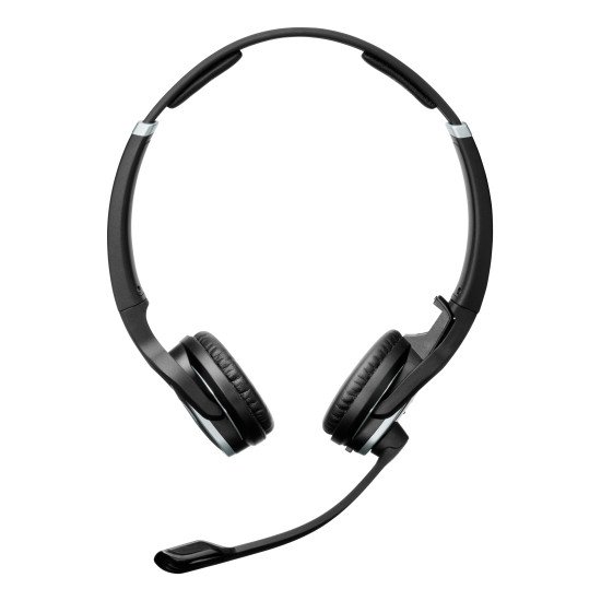 EPOS 1000537+1000751 Casque Sans fil Arceau Bureau/Centre d'appels Socle de chargement Noir, Argent EPOS 1000537+1000751 Casque Sans fil Arceau Bureau/Centre d'appels Socle de chargement Noir, Argent