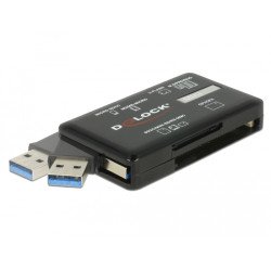 DeLOCK 91758 lecteur de carte mémoire USB 3.2 Gen 1 (3.1 Gen 1) Noir DeLOCK 91758 lecteur de carte mémoire USB 3.2 Gen 1 (3.1 Gen 1) Noir