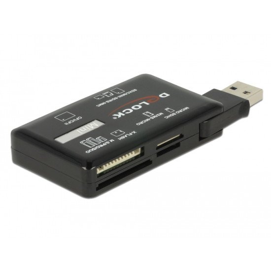 DeLOCK 91758 lecteur de carte mémoire USB 3.2 Gen 1 (3.1 Gen 1) Noir
