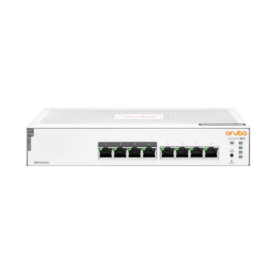 HPE Aruba Instant On 1830 8G 4p Class4 PoE 65W Géré L2 Gigabit Ethernet (10/100/1000) Connexion Ethernet, supportant l'alimentation via ce port (PoE) 1U