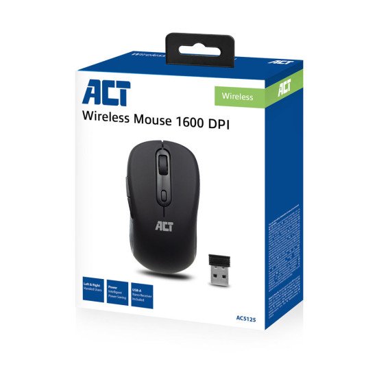 ACT AC5125 souris Ambidextre RF sans fil IR LED 1600 DPI