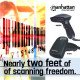 Manhattan Scanner de codes-barres CCD portable longue portée, USB, profondeur de lecture 500 mm, câble 1,5 m, lumière ambiante max. 10 000 lux, noir, garantie 3 ans