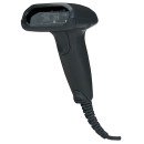 Manhattan Scanner de codes-barres CCD portable longue portée, USB, profondeur de lecture 500 mm, câble 1,5 m, lumière ambiante max. 10 000 lux, noir, garantie 3 ans