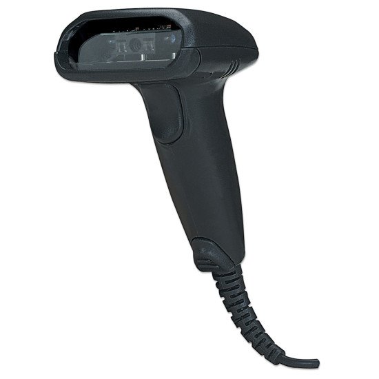 Manhattan Scanner de codes-barres CCD portable longue portée, USB, profondeur de lecture 500 mm, câble 1,5 m, lumière ambiante max. 10 000 lux, noir, garantie 3 ans