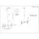 Manhattan Support plafond pour TV/moniteurs, pour écrans de 37" à 75", hauteur réglable 105–156 cm, Compatibilité VESA : de 200x200 à 800x400 mm (vérifiez les dimensions des quatre trous de fixation à l'arrière), charge max. 50 kg