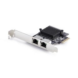 StarTech.com Carte Réseau PCIe Gigabit 5G à 2 Ports, Carte LAN PCI Express 5G/2,5G/1G/100M/10M, Realtek RTL8126, Windows et Linux, Conforme TAA