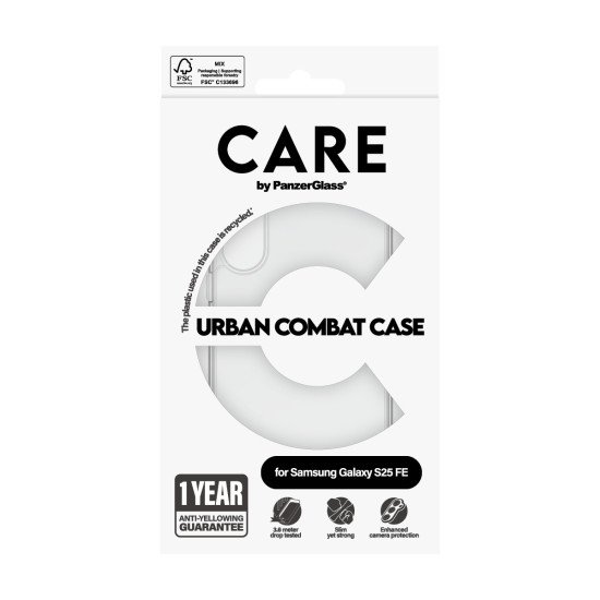 PanzerGlass CARE™ by ® Urban Combat Case Samsung Galaxy S25 FE 5G coque de protection pour téléphones portables Housse Transparent