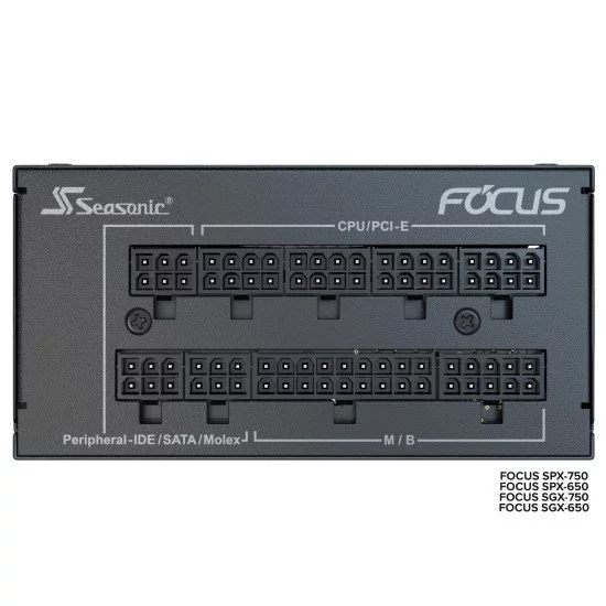 Seasonic FOCUS SGX-750 (2021) unité d'alimentation d'énergie 750 W 20+4 pin ATX SFX Noir Seasonic FOCUS SGX-750 (2021) unité d'alimentation d'énergie 750 W 20+4 pin ATX SFX Noir
