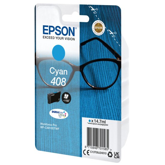 Epson Singlepack Cyan 408 DURABrite Ultra Ink