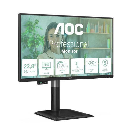 AOC 24P4U écran PC 60,5 cm (23.8") 1920 x 1080 pixels Full HD Noir