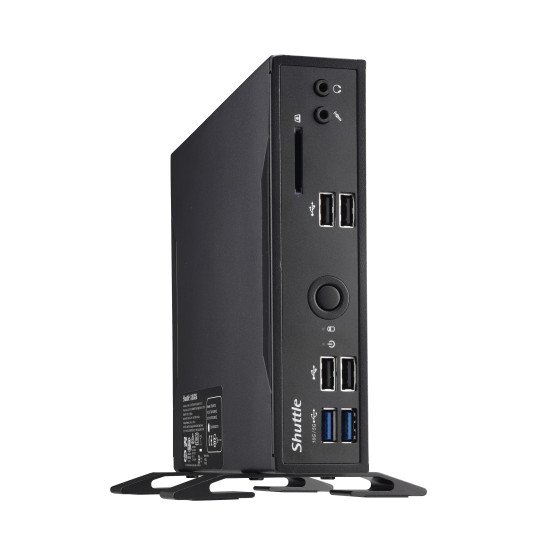 Shuttle XPC slim Barebone DS20UV2, Celeron 5205U, 1xHDMI, 1xDP, 1x VGA, 2xLAN (1xGbit, 1x2.5Gbit), 1xCOM, 8xUSB, fanless, fonctionnement permanent 24/7