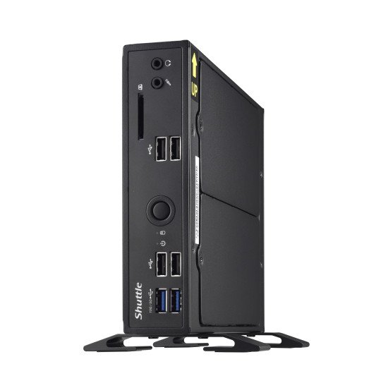 Shuttle XPC slim Barebone DS20UV2, Celeron 5205U, 1xHDMI, 1xDP, 1x VGA, 2xLAN (1xGbit, 1x2.5Gbit), 1xCOM, 8xUSB, fanless, fonctionnement permanent 24/7