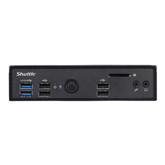 Shuttle XPC slim Barebone DS20UV2, Celeron 5205U, 1xHDMI, 1xDP, 1x VGA, 2xLAN (1xGbit, 1x2.5Gbit), 1xCOM, 8xUSB, fanless, fonctionnement permanent 24/7