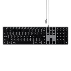 Satechi Slim W3 clavier Maison USB QWERTZ Allemand Noir, Gris