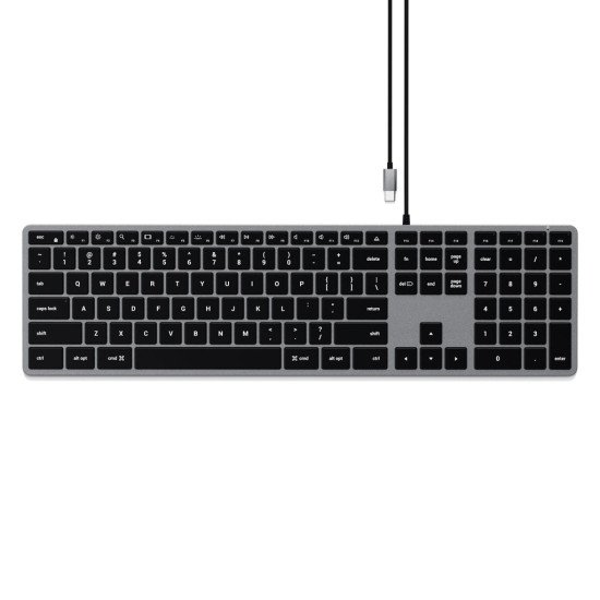 Satechi Slim W3 clavier Maison USB QWERTZ Allemand Noir, Gris