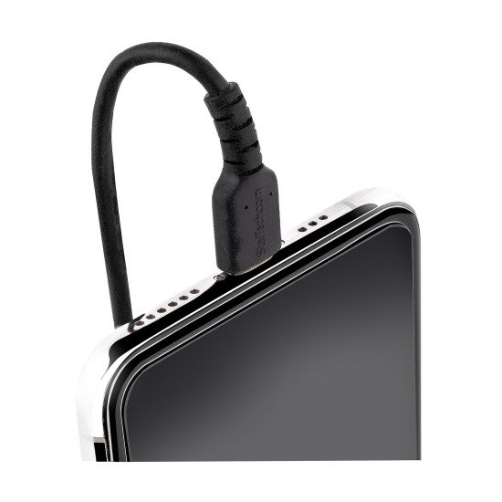 StarTech.com Câble USB-C vers Lightning de 1m - Adaptateur USB C vers Lightning Noir Certifié Mfi, Gaine Durable en TPE - Câble USB Type-C vers Lightning - Chargeur USB-C vers Iphone/lightning Très Résistant