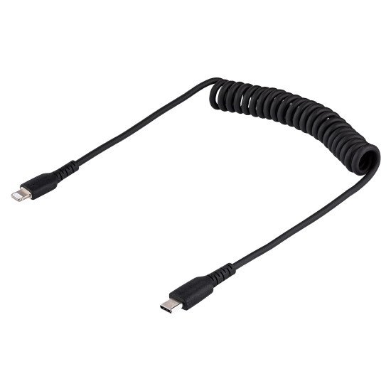 StarTech.com Câble USB-C vers Lightning de 1m - Adaptateur USB C vers Lightning Noir Certifié Mfi, Gaine Durable en TPE - Câble USB Type-C vers Lightning - Chargeur USB-C vers Iphone/lightning Très Résistant