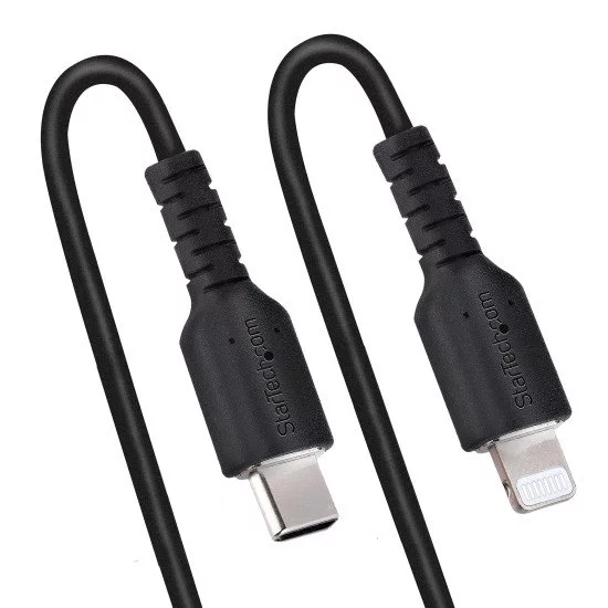 StarTech.com Câble USB-C vers Lightning de 50cm - Adaptateur USB C vers Lightning Noir Certifié Mfi, Gaine Durable en TPE - Câble USB Type-C vers Lightning - Chargeur USB-C vers Iphone/lightning Très Résistant StarTech.com Câble USB-C vers Lightning de 50cm - Adaptateur USB C vers Lightning Noir Certifié Mfi, Gaine Durable en TPE - Câble USB Type-C vers Lightning - Chargeur USB-C vers Iphone/lightning Très Résistant