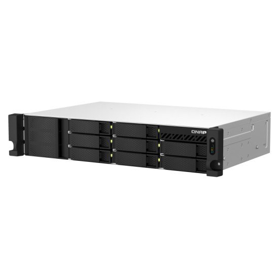 QNAP 8-BAY NAS(NO DISK) CELERO N QC 2.0GHz, 8GB, 2.5GbE(2), PCIe, 2U, RPSU, 3YR WTY Rack (2 U) Ethernet/LAN Noir