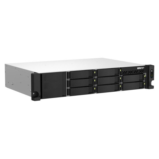 QNAP 8-BAY NAS(NO DISK) CELERO N QC 2.0GHz, 8GB, 2.5GbE(2), PCIe, 2U, RPSU, 3YR WTY Rack (2 U) Ethernet/LAN Noir