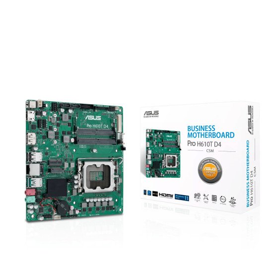ASUS Pro H610T D4-CSM Intel H610 LGA 1700 mini ITX ASUS Pro H610T D4-CSM Intel H610 LGA 1700 mini ITX
