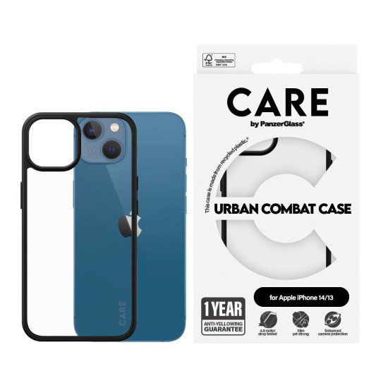 PanzerGlass CARE™ by ® Urban Combat Case Transparent iPhone 14 | 13 coque de protection pour téléphones portables Housse