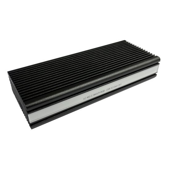 LC-Power LC-M2-C-MULTI-RGB Boîtier de disques de stockage Enceinte ssd Aluminium, Noir M.2